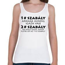 PRINTFASHION Apa szabályai - Női atléta - Fehér női trikó