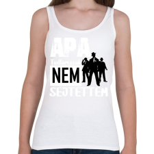 PRINTFASHION APA tudtam csak...fehér - Női atléta - Fehér női trikó