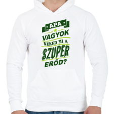 PRINTFASHION Apa vagyok... - Férfi kapucnis pulóver - Fehér férfi pulóver, kardigán