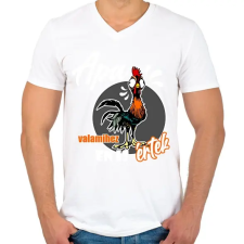 PRINTFASHION apa valamihez értek - Férfi V-nyakú póló - Fehér férfi póló