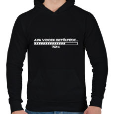 PRINTFASHION Apa viccek betöltése fehér - Férfi kapucnis pulóver - Fekete