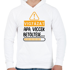 PRINTFASHION Apa viccek betöltése - Férfi kapucnis pulóver - Fehér