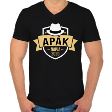 PRINTFASHION Apák napja 2020 - Férfi V-nyakú póló - Fekete férfi póló