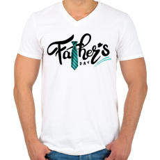 PRINTFASHION Apák napjára - Férfi V-nyakú póló - Fehér