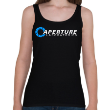 PRINTFASHION Aperture Laboratories - Női atléta - Fekete női trikó