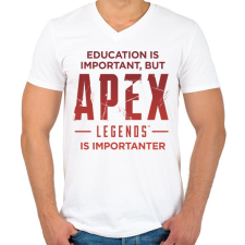 PRINTFASHION Apex Is Importanter (Red) - Férfi V-nyakú póló - Fehér férfi póló