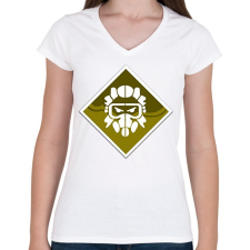 PRINTFASHION Apex Legends Caustic Jelvény (Badge) - Női V-nyakú póló - Fehér női póló
