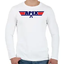 PRINTFASHION Apex Legends - TopGun logó - Férfi hosszú ujjú póló - Fehér férfi póló