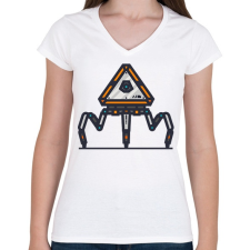 PRINTFASHION Apex LOOT - Női V-nyakú póló - Fehér női póló