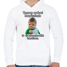 PRINTFASHION Apja fia horgászat - Férfi kapucnis pulóver - Fehér