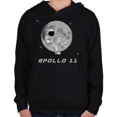 PRINTFASHION apollo11 - Gyerek kapucnis pulóver - Fekete