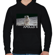 PRINTFASHION Apollo 11 - Férfi kapucnis pulóver - Fekete