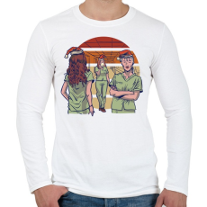 PRINTFASHION Ápoló Karácsony - Férfi hosszú ujjú póló - Fehér