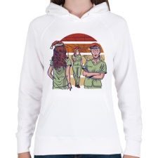 PRINTFASHION Ápoló Karácsony - Női kapucnis pulóver - Fehér női pulóver, kardigán