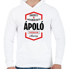 PRINTFASHION Ápoló prémium minőség - Férfi kapucnis pulóver - Fehér
