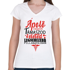 PRINTFASHION Ápoló vagyok! - Női V-nyakú póló - Fehér
