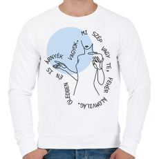 PRINTFASHION Április végén - Gárdonyi Géza - Férfi pulóver - Fehér