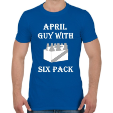 PRINTFASHION Áprilisban született kockás hasú 2 - Férfi póló - Királykék férfi póló