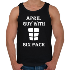 PRINTFASHION Áprilisban született kockás hasú - Férfi atléta - Fekete atléta, trikó