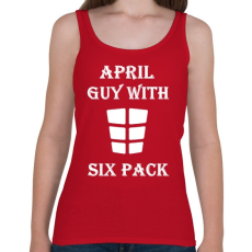 PRINTFASHION Áprilisban született kockás hasú - Női atléta - Cseresznyepiros