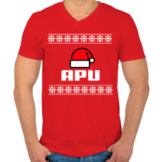 PRINTFASHION APU - Férfi V-nyakú póló - Piros