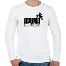 PRINTFASHION APU MA MOTOROZIK - Férfi hosszú ujjú póló - Fehér