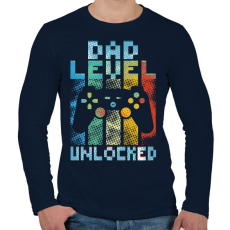 PRINTFASHION Apuka szint feloldva - Férfi hosszú ujjú póló - Sötétkék