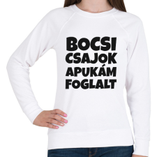 PRINTFASHION Apukám foglalt - Női pulóver - Fehér női pulóver, kardigán