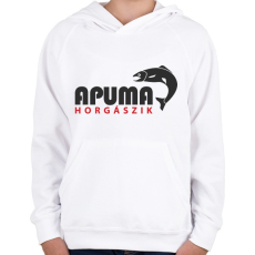 PRINTFASHION aPUMA horgászik - Gyerek kapucnis pulóver - Fehér