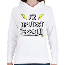 PRINTFASHION Aputest - Női kapucnis pulóver - Fehér női pulóver, kardigán