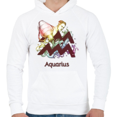 PRINTFASHION Aquarius színes - Férfi kapucnis pulóver - Fehér