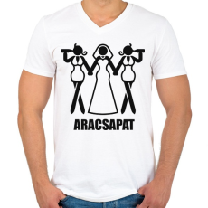 PRINTFASHION Aracsapat - Férfi V-nyakú póló - Fehér