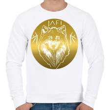 PRINTFASHION arany farkas - Férfi pulóver - Fehér férfi pulóver, kardigán