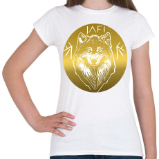 PRINTFASHION arany farkas - Női póló - Fehér