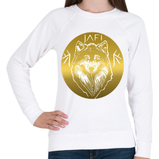 PRINTFASHION arany farkas - Női pulóver - Fehér