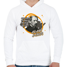PRINTFASHION Arany János - Mindenki gyanús - Férfi kapucnis pulóver - Fehér férfi pulóver, kardigán