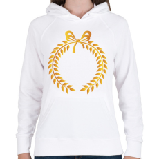 PRINTFASHION Arany koszorú - Női kapucnis pulóver - Fehér