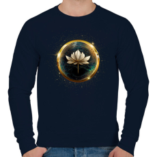 PRINTFASHION Arany lótusz - Férfi pulóver - Sötétkék