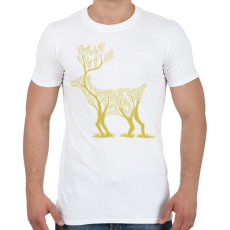 PRINTFASHION Arany szarvas - Férfi póló - Fehér