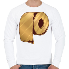 PRINTFASHION Arany wc papír - Férfi pulóver - Fehér férfi pulóver, kardigán