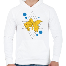 PRINTFASHION Aranyhal - Férfi kapucnis pulóver - Fehér