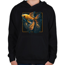 PRINTFASHION Aranyhal - Gyerek kapucnis pulóver - Fekete gyerek pulóver, kardigán