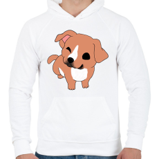 PRINTFASHION Aranyos amstaff/pitbull (barna) - Férfi kapucnis pulóver - Fehér