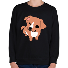 PRINTFASHION Aranyos amstaff/pitbull (barna) - Gyerek pulóver - Fekete