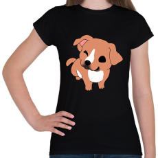 PRINTFASHION Aranyos amstaff/pitbull (barna) - Női póló - Fekete