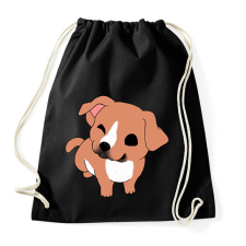 PRINTFASHION Aranyos amstaff/pitbull (barna) - Sportzsák, Tornazsák - Fekete tornazsák