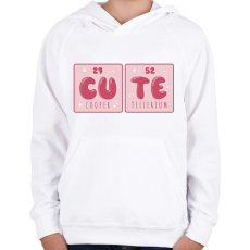 PRINTFASHION Aranyos kémia - Gyerek kapucnis pulóver - Fehér