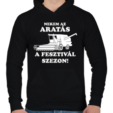 PRINTFASHION aratas fesztival  - Férfi kapucnis pulóver - Fekete
