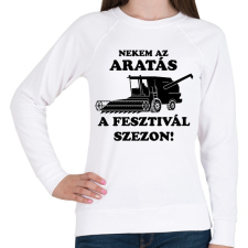PRINTFASHION aratas fesztival - Női pulóver - Fehér női pulóver, kardigán