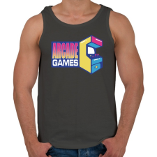 PRINTFASHION Arcade Games - Férfi atléta - Sötétszürke atléta, trikó